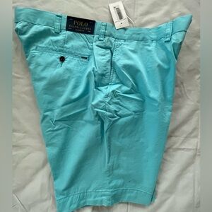 Polo by Ralph Lauren Aqua Blue Flat Front Men Shorts